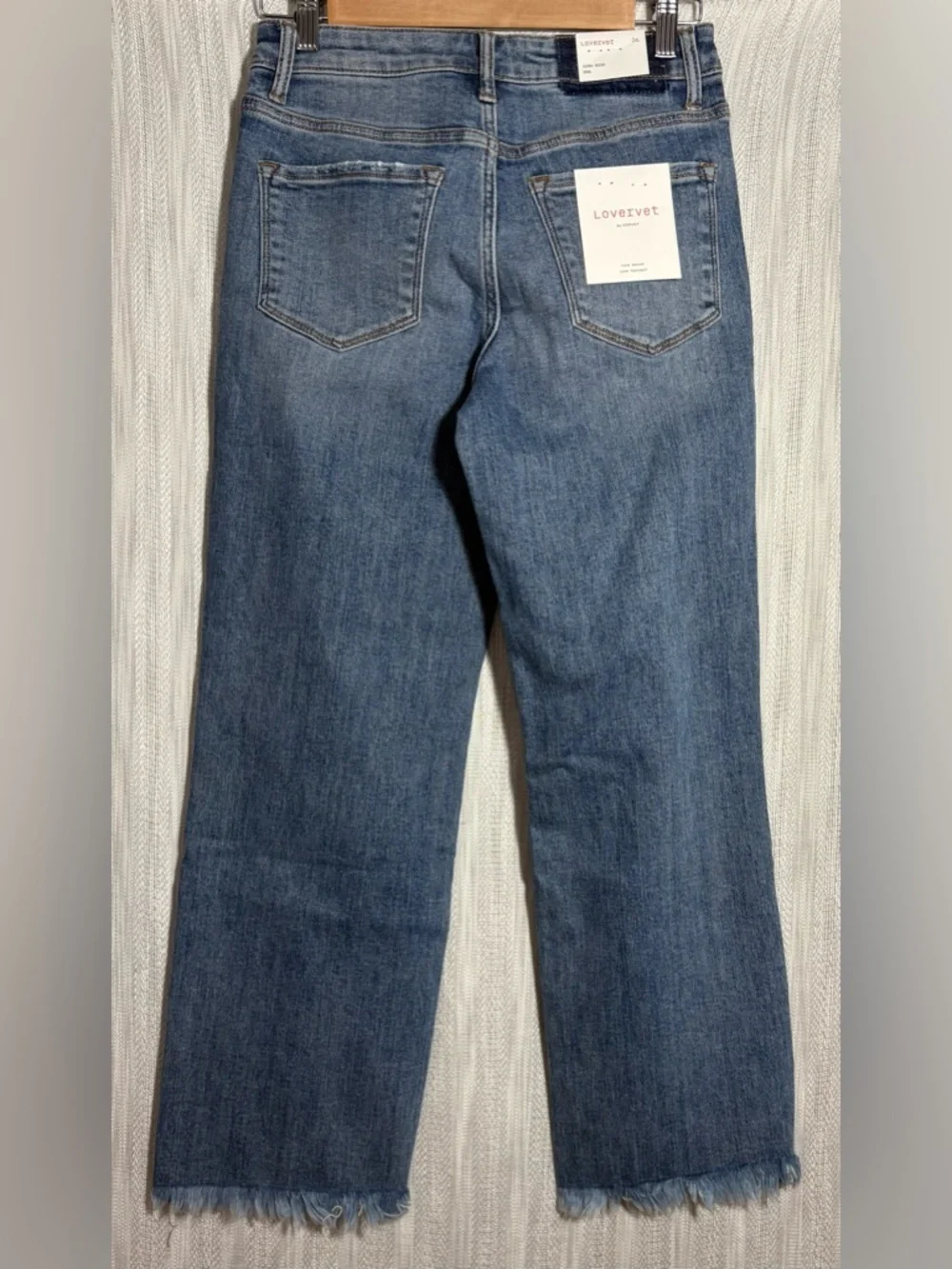 Lovevvet Women's High Rise Dad Distressed Blue Jeans - Picture 2 of 4